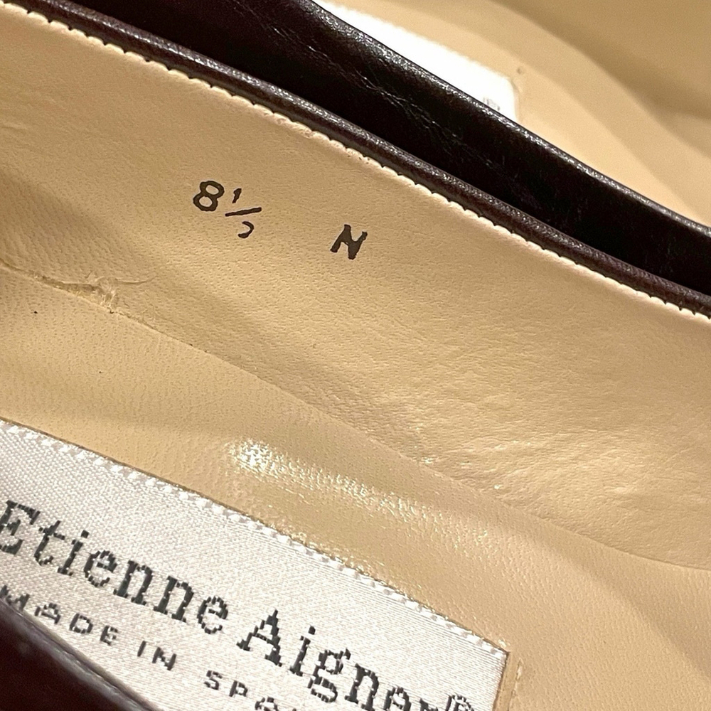 Vtg Etienne Aigner Womens 8.5N Taylor Pumps Brown Leather Made In Spain READ - Picture 8 of 16